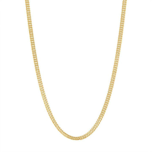 Image of Necklaces. Productname: 9kt Yellow Gold Diamond Cut Curb Chain Necklace 50cm in colour by brand - Bevilles