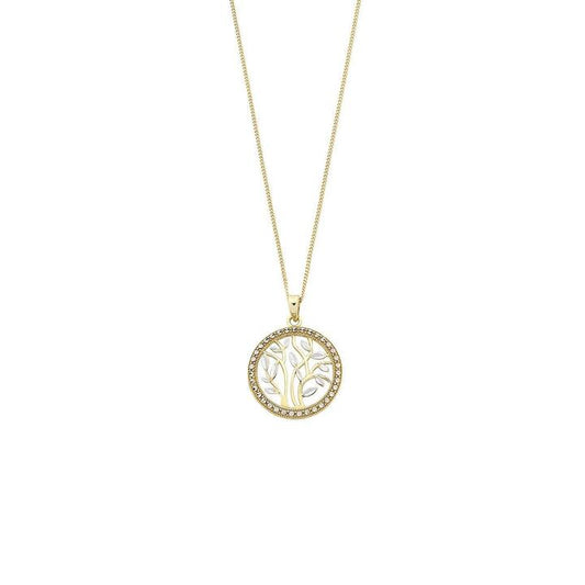 Image of Charms. Productname: 9kt Two Tone Tree Of Life Pendant in Gold colour by brand - Bevilles