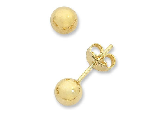 Image of Earrings. Productname: 3mm Ball Stud Earrings in 9kt Yellow Gold in Gold colour by brand - Bevilles