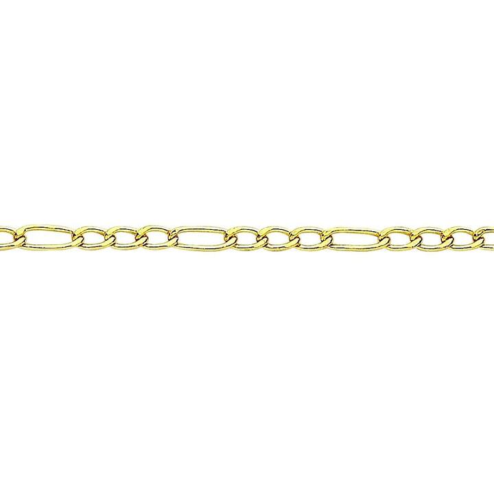 Image of Necklaces. Productname: 9kt Yellow Gold Figaro Necklace 45cm in Gold colour by brand - Bevilles