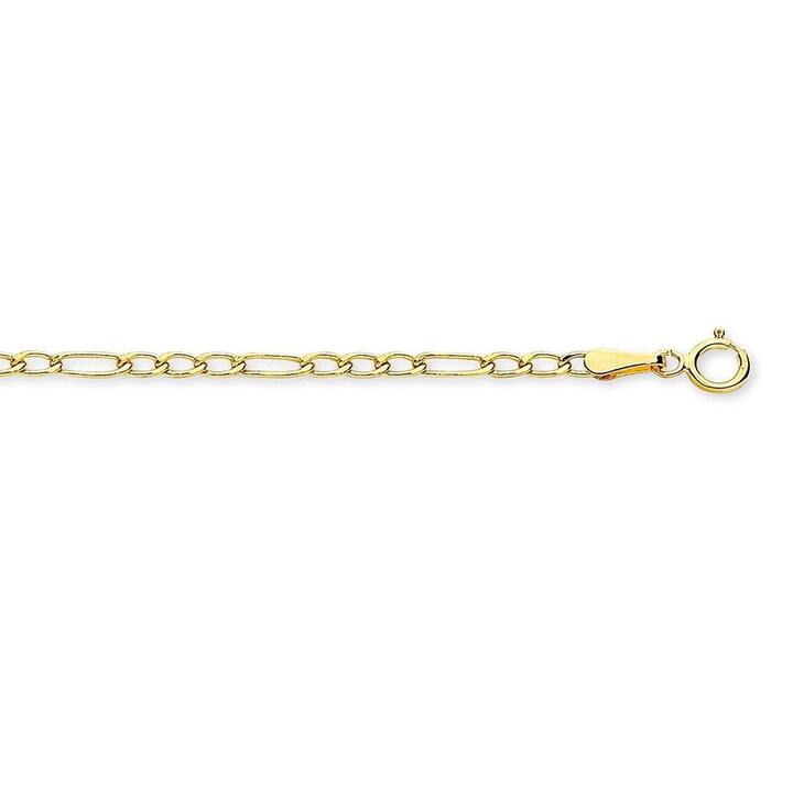 Image of Necklaces. Productname: 9kt Yellow Gold Figaro Necklace 50cm in Gold colour by brand - Bevilles