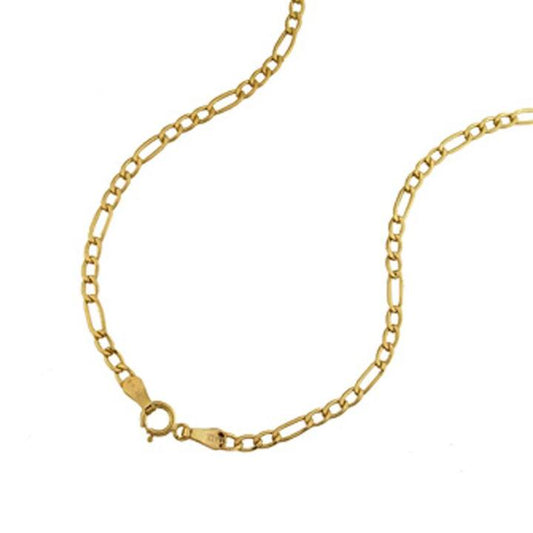 Image of Necklaces. Productname: 60cm Open Figaro Chain in 9kt Yellow Gold in colour by brand - Bevilles