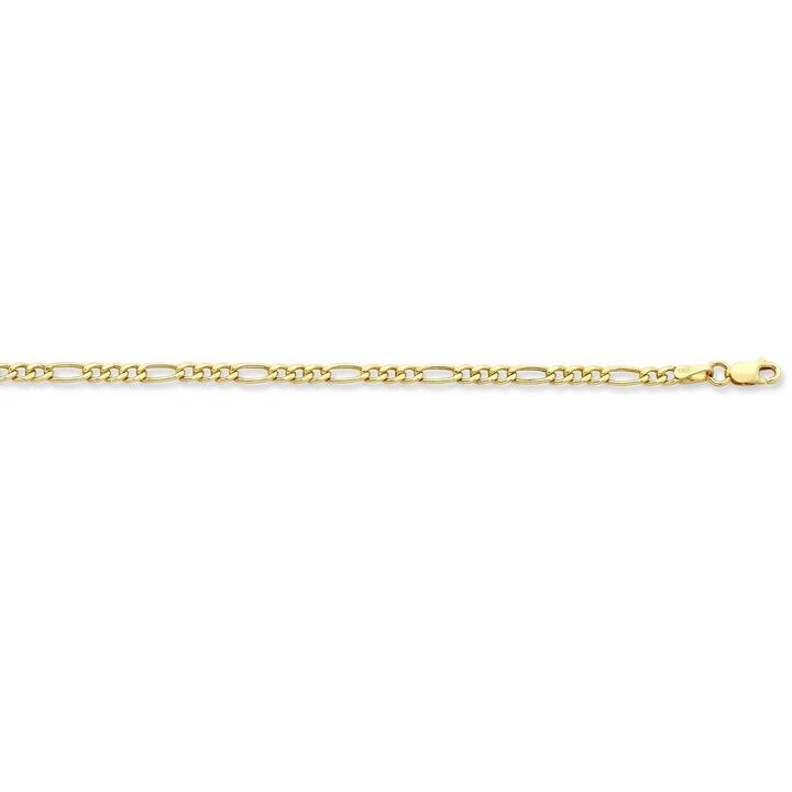 Image of Necklaces. Productname: 9kt Yellow Gold 3/1 Figaro Chain Necklace 50cm in Gold colour by brand - Bevilles