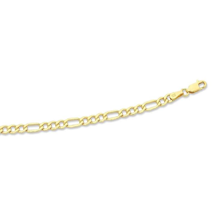 Image of Necklaces. Product name - 55cm Flat Figaro Chain in 9kt Yellow Gold in colour by brand - Bevilles