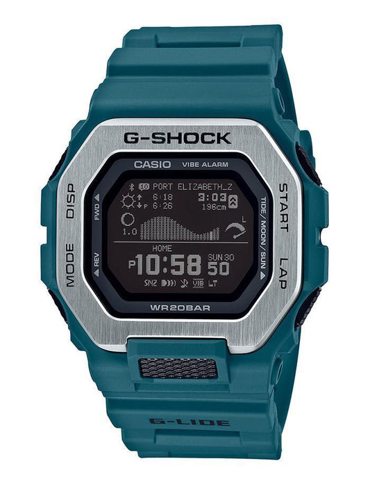 Image of Watches. Productname: Casio G-Shock Glide Green Watch GBX100-2D in Watch colour by brand - Casio