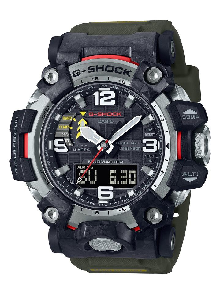 Image of Watches. Product name - Casio G-Shock Mudmaster Black and Red Watch GWG-2000-1A3 in colour by brand - Casio