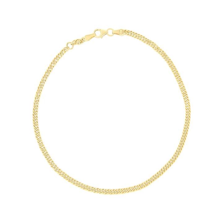 Image of Anklets. Productname: 9kt Yellow Gold Silver Infused Diamond Cut Anklet 27cm in Gold colour by brand - Bevilles