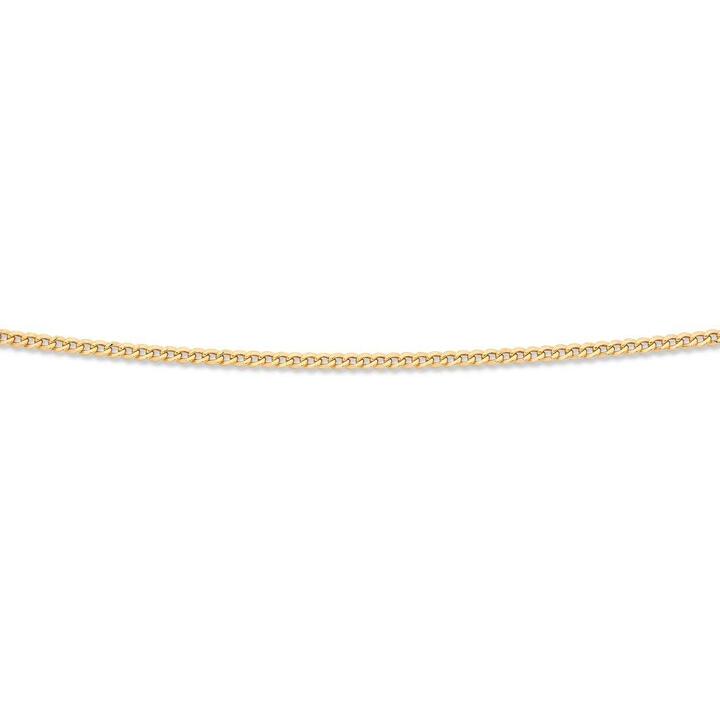 Image of Necklaces. Product name - 75cm Flat Curb Chain in 9kt Yellow Bonded Gold in colour by brand - Bevilles