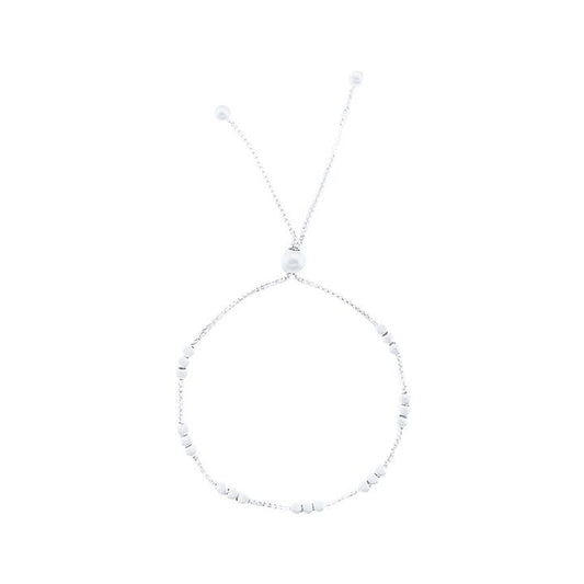 Image of Bracelets. Productname: 25.5cm Station Ball Bolo Bracelet in Plated Yellow Gold and Sterling Silver in Silver colour by brand - Bevilles