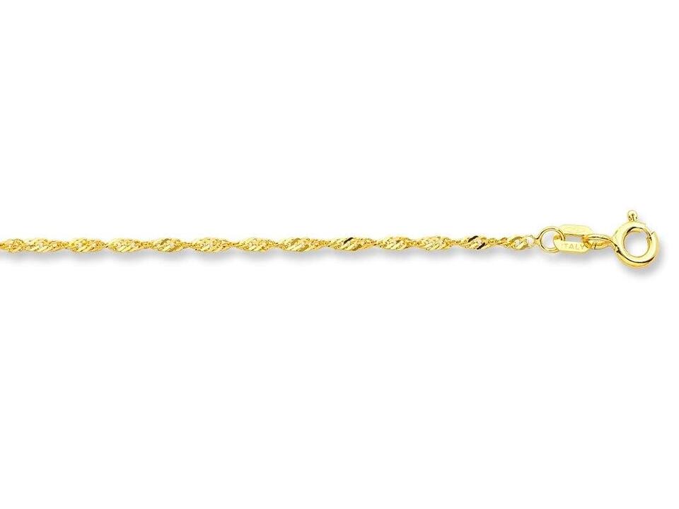 Image of Necklaces. Product name - 45cm Singapore Chain in 9kt Yellow Gold in colour by brand - Bevilles