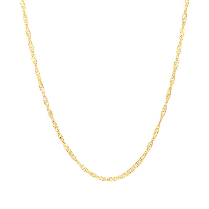 Image of Necklaces. Productname: 9kt Yellow Gold Singapore Necklace Chain in Gold colour by brand - Bevilles