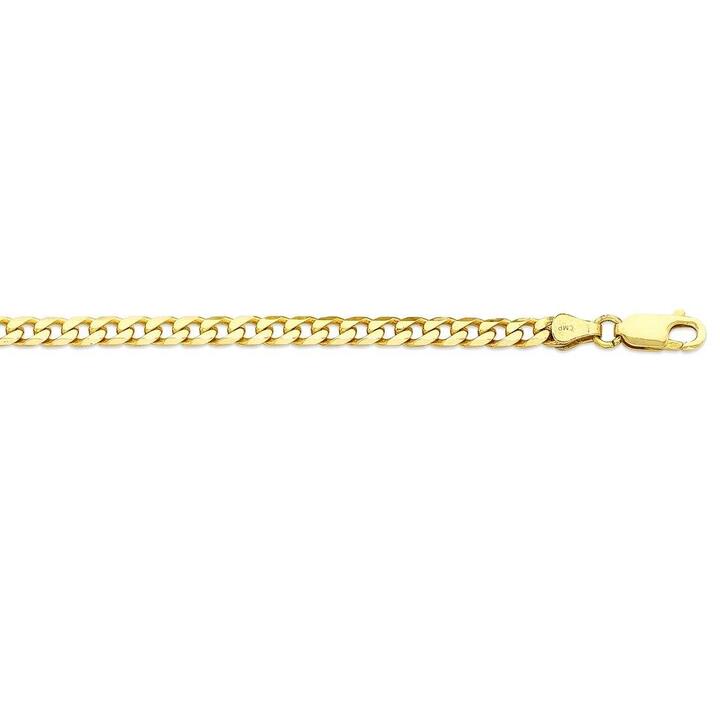 Image of Jewelry. Productname: 55cm Solid Concave Curb Chain in 9kt Yellow Gold in Gold colour by brand - Bevilles