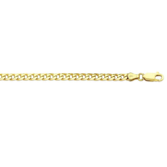 Image of Jewelry. Productname: 60cm Solid Concave Curb Chain in 9kt Yellow Gold in Gold colour by brand - Bevilles