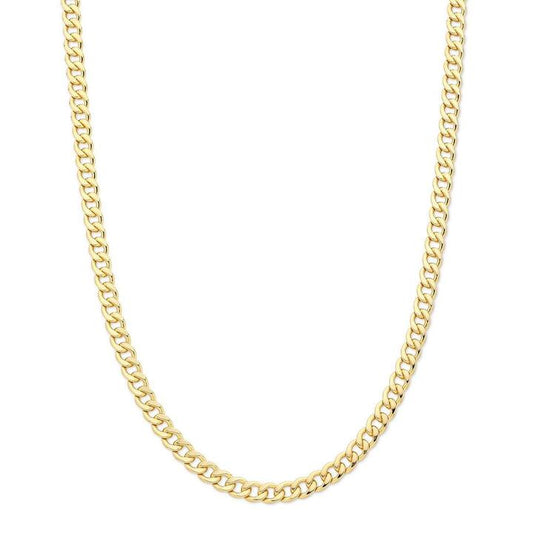 Image of Necklaces. Productname: 9kt Yellow Gold Solid Curb Necklace in Gold colour by brand - Bevilles