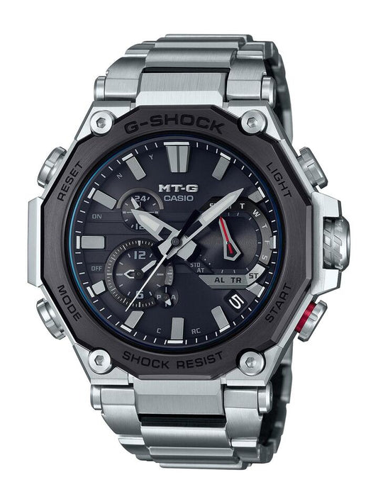 Image of Watches. Productname: Casio G-Shock MT-G Bluetooth Solar Wave Septor Silver Watch MTG-B2000D-1ADR in Watch colour by brand - Casio