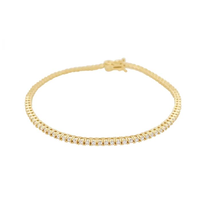 Image of Bracelets. Productname: 9kt Yellow Gold Tennis Bracelet with Cubic Zirconia in Gold colour by brand - Bevilles