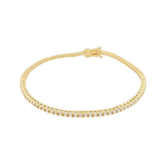 Image of Bracelets. Productname: 9kt Yellow Gold Tennis Bracelet with Cubic Zirconia in Gold colour by brand - Bevilles