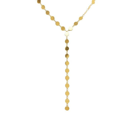 Image of Necklaces. Productname: 9kt Yellow Gold Silver Infused Fancy Oval Drop Necklace in Gold colour by brand - Bevilles