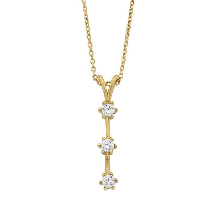 Image of Charms. Product name - 45cm Cubic Zirconia Stars Drop Necklace in 9kt Yellow Bonded Gold in colour by brand - Bevilles