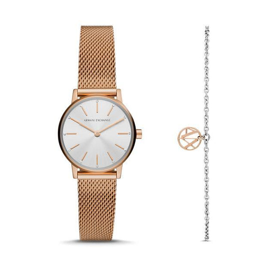 Image of Watches. Productname: Armani Exchange Lola Rose Gold Women's Watch Gift Set AX7121 in Watch colour by brand - Armani Exchange