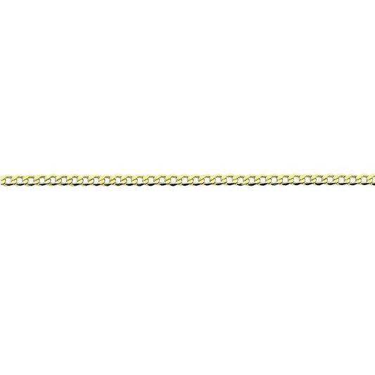 Image of Necklaces. Productname: 9kt Yellow Gold Silver Infused Open Curb Necklace 45cm in Gold colour by brand - Bevilles