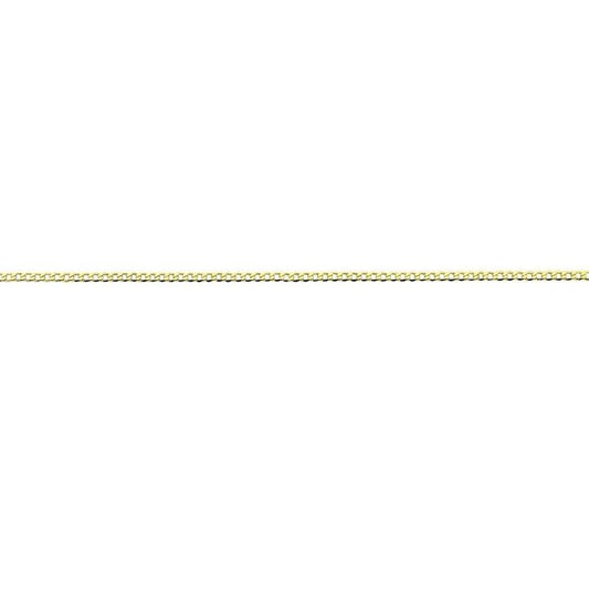 Image of Necklaces. Productname: 9kt Yellow Gold Silver Infused Open Curb Necklace 55cm in Gold colour by brand - Bevilles