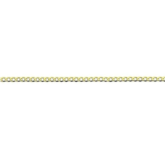Image of Necklaces. Productname: 9kt Yellow Gold Silver Infused Open Curb Necklace 75cm in Gold colour by brand - Bevilles