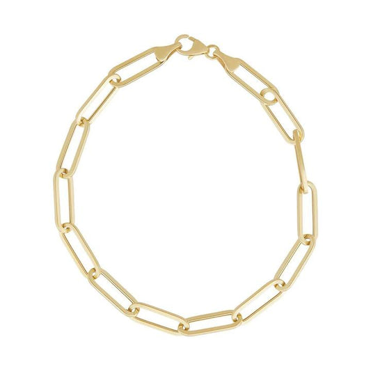 Image of Necklaces. Productname: 9kt Yellow Gold Silver Infused Long Oval Necklace in Gold colour by brand - Bevilles