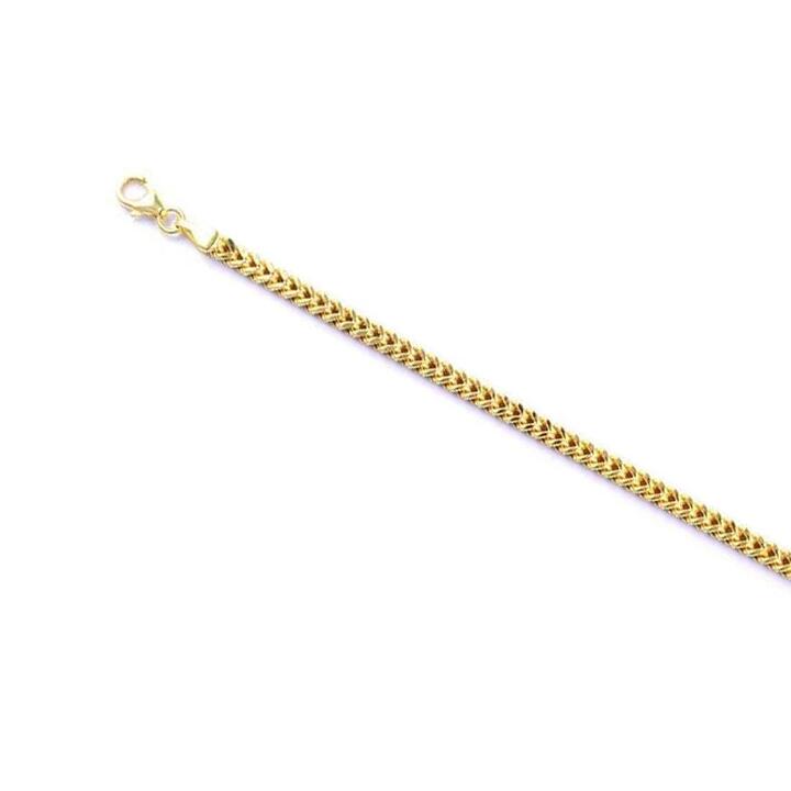 Image of Necklaces. Productname: 9kt Yellow Gold Silver Infused Four Sided Curb Necklace 55cm in Gold colour by brand - Bevilles