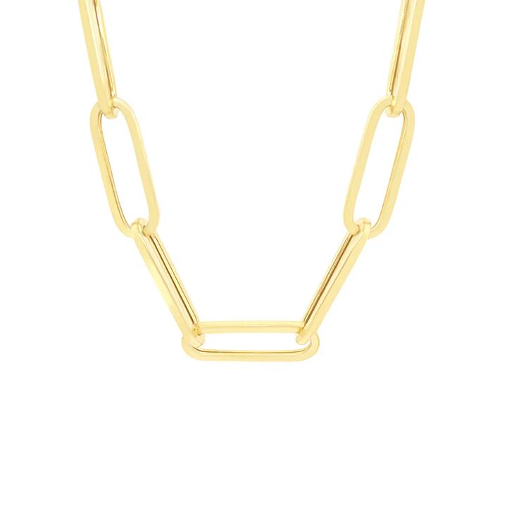 Image of Necklaces. Product name - 9kt Yellow Gold Bonded Oval Link Necklace Chain in colour by brand - Bevilles