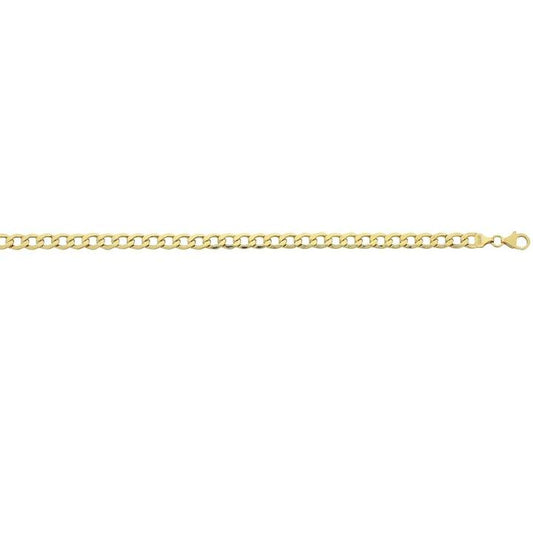 Image of Necklaces. Productname: 9kt Yellow Gold Silver Infused Open Curb Necklace 55cm in Gold colour by brand - Bevilles
