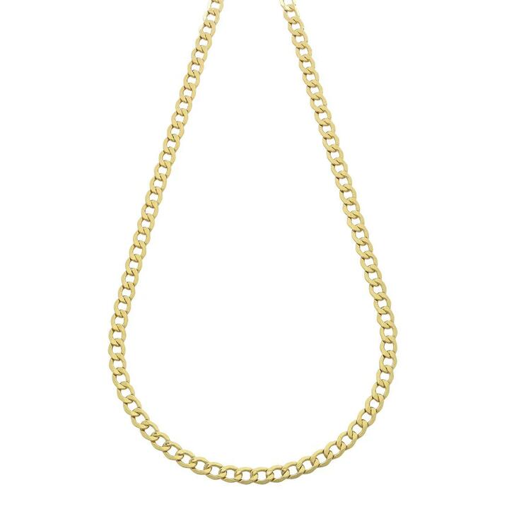 Image of Necklaces. Productname: 9kt Yellow Gold Silver Infused Open Curb Necklace 60cm in Gold colour by brand - Bevilles