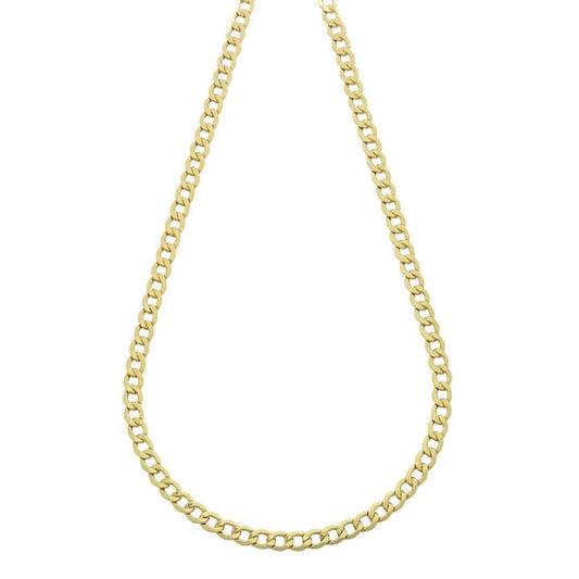 Image of Necklaces. Productname: 9kt Yellow Gold Silver Infused Open Curb Necklace 60cm in Gold colour by brand - Bevilles