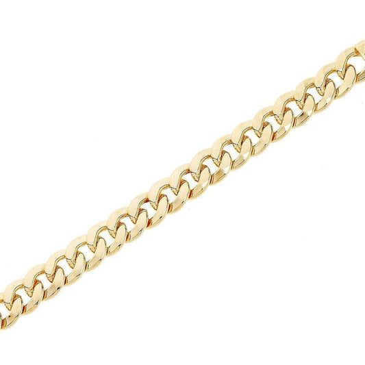 Image of Bracelets. Productname: 9kt Yellow Gold Silver Infused Flat Curb Bracelet 19.5cm in Gold colour by brand - Bevilles