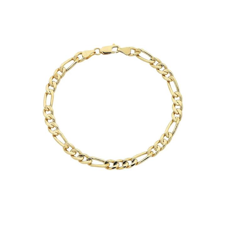 Image of Bracelets. Product name - 9kt Yellow Gold Bonded Figaro Bracelet in colour by brand - Bevilles