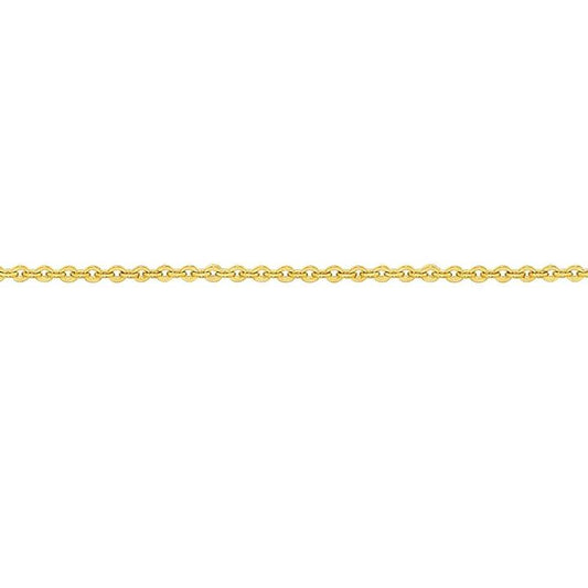 Image of Necklaces. Productname: 40cm Cable Chain in 9kt Yellow Bonded Gold in colour by brand - Bevilles