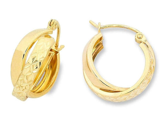Image of Earrings. Productname: 9kt Yellow Gold Silver Infused Earrings in Gold colour by brand - Bevilles