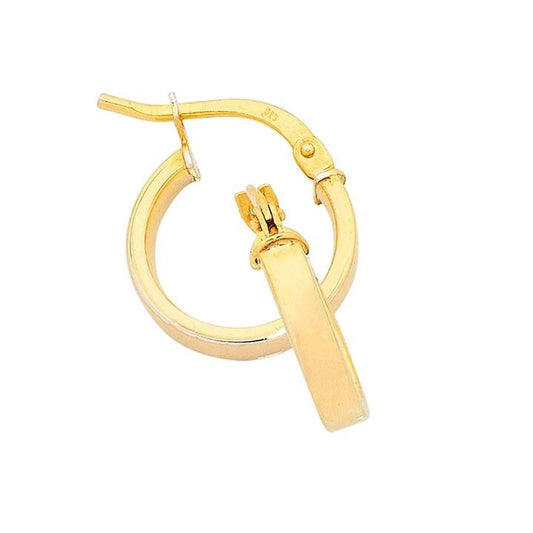 Image of Earrings. Productname: 15mm Wide Hoop Earrings in 9kt Yellow Bonded Gold in colour by brand - Bevilles