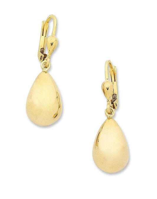 Image of Earrings. Product name - Tear Drop Hoop Earrings in 9kt Yellow Bonded Gold in colour by brand - Bevilles
