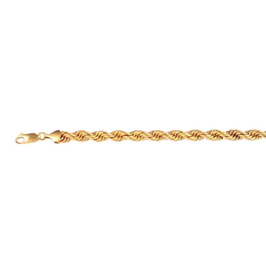 Image of Bracelets. Productname: 19cm Rope Bracelet in 9kt Yellow Bonded Gold in Gold colour by brand - Bevilles