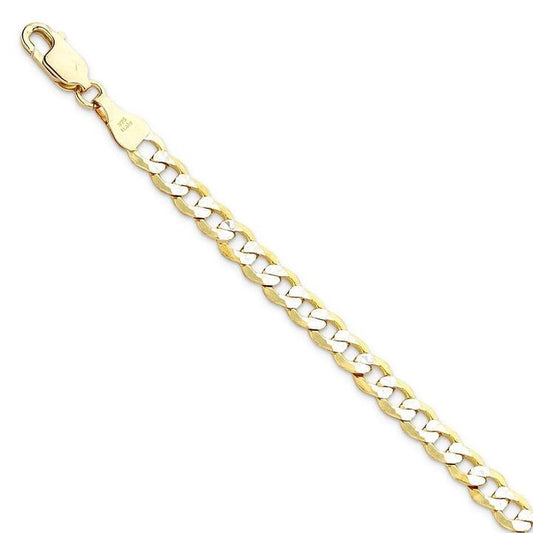 Image of Necklaces. Productname: 9kt Yellow Gold Two Tone Silver Infused Curb Necklace 45cm in Gold colour by brand - Bevilles