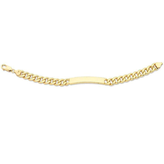 Image of Bracelets. Productname: 9kt Yellow Gold Silver Infused ID Bracelet in Gold colour by brand - Bevilles