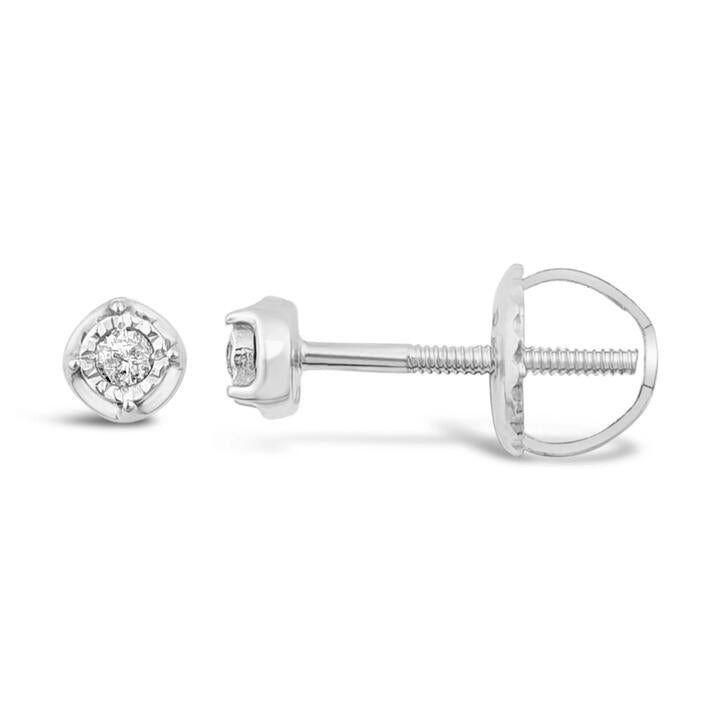 Image of Earrings. Productname: Children's Diamond Miracle Sterling Silver Earrings in Diamond colour by brand - Bevilles