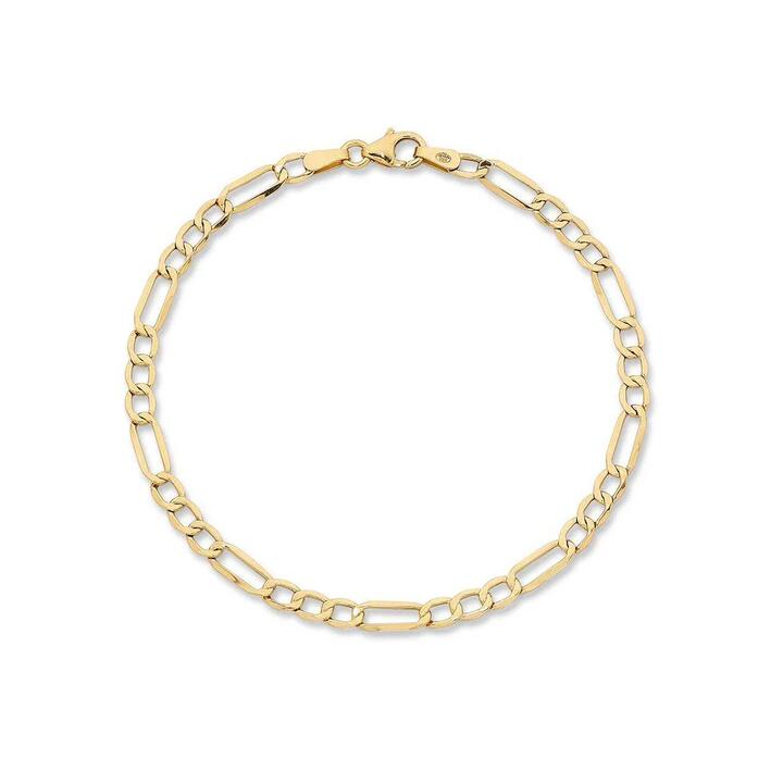 Image of Bracelets. Product name - 15cm Figaro Bracelet in 9kt Yellow Bonded Gold in colour by brand - Bevilles
