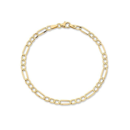 Image of Bracelets. Productname: 15cm Figaro Bracelet in 9kt Yellow Bonded Gold in colour by brand - Bevilles