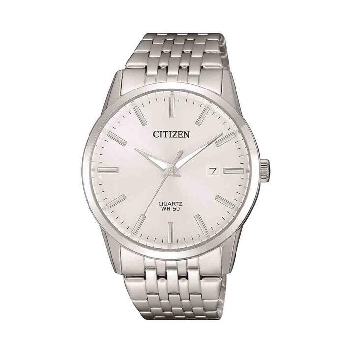 Image of Watches. Productname: Citizen Men's Silver Stainless-Steel White Face Watch Model BI5000-87A in Watch colour by brand - Citizen