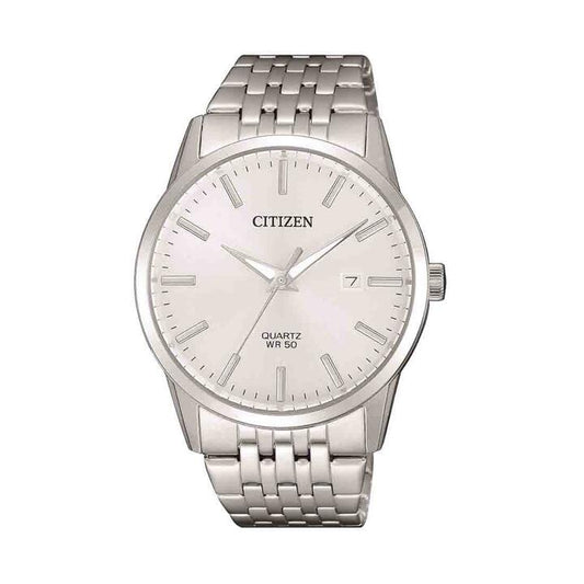 Image of Watches. Productname: Citizen Men's Silver Stainless-Steel White Face Watch Model BI5000-87A in Watch colour by brand - Citizen
