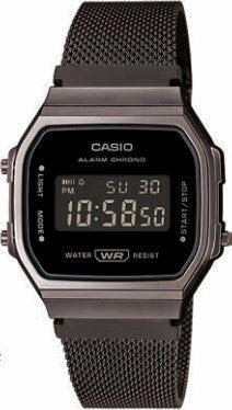Image of Watches. Productname: Casio Vintage Black Watch A168WEMB-1B in Watch colour by brand - Casio