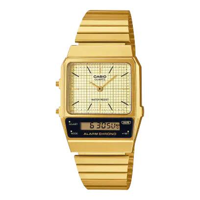 Image of Watches. Productname: Casio Retro Gold Men's Watch AQ-800EG-9A in Watch colour by brand - Casio