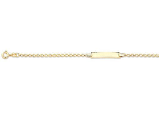 Image of Bracelets. Productname: 16cm Link I.D. Bracelet in 9kt Yellow Gold in Gold colour by brand - Bevilles